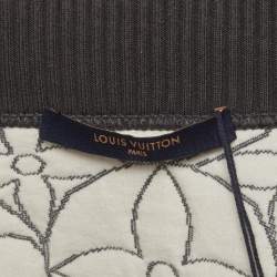 Pre Owned Louis Vuitton Grey Monogram Flower Quilted Zip-Up Jacket L