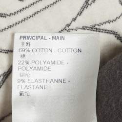 Pre Owned Louis Vuitton Grey Monogram Flower Quilted Zip-Up Jacket L