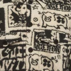Pre Owned Louis Vuitton Monochrome LV Comics Wool Blend Trucker Jacket XL