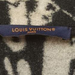 Pre Owned Louis Vuitton Monochrome LV Comics Wool Blend Trucker Jacket XL