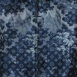 Pre Owned Louis Vuitton Navy Blue Monogram Tapestry Windbreaker Jacket L