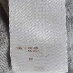 Pre Owned Louis Vuitton Grey Logo Embroidered Jersey Crewneck T-Shirt L