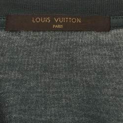 Pre Owned Louis Vuitton Green Logo Embroidered Jersey Crewneck T-Shirt XL