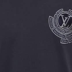 Pre Owned Louis Vuitton Navy Blue Articles De Voyage Appliqué Jersey T-Shirt XL