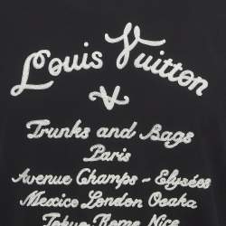 Pre Owned Louis Vuitton Black Trunks and Bags Cities Jersey T-Shirt XL
