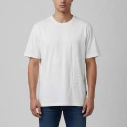 Pre Owned Louis Vuitton White Jersey Embroidered Colibri T-Shirt XL 