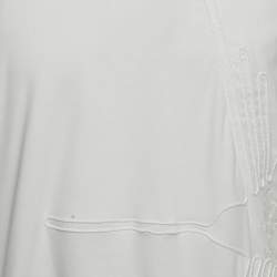 Pre Owned Louis Vuitton White Jersey Embroidered Colibri T-Shirt XL 