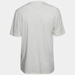 Pre Owned Louis Vuitton White Jersey Embroidered Colibri T-Shirt XL 