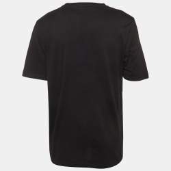 Pre Owned Louis Vuitton Black Logo Embroidered Jersey T-Shirt XXL