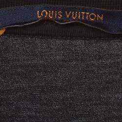 Pre Owned Louis Vuitton Black Logo Embroidered Jersey T-Shirt XXL