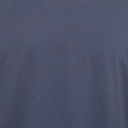 Pre Owned Louis Vuitton Navy Blue Logo Appliqué Jersey Long Sleeved T-Shirt M