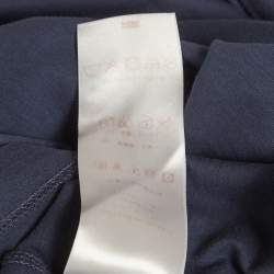 Pre Owned Louis Vuitton Navy Blue Logo Appliqué Jersey Long Sleeved T-Shirt M