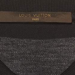 Pre Owned Louis Vuitton Black Logo Embroidered Piqué Knit Polo T-Shirt M