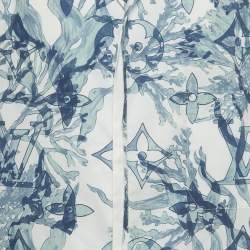 مملوكة مسبقًا Louis Vuitton White Aqua Garden Monogram Print Poplin Shirt L