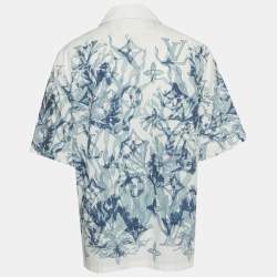 مملوكة مسبقًا Louis Vuitton White Aqua Garden Monogram Print Poplin Shirt L