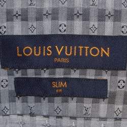 مملوكة مسبقًا Louis Vuitton Grey Monogram Check Cotton Slim Fit Shirt XL