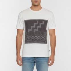 Pre Owned Louis Vuitton White Geometric Print Jersey Crewneck T-Shirt XL