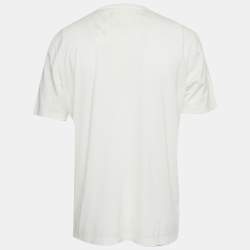Pre Owned Louis Vuitton White Geometric Print Jersey Crewneck T-Shirt XL