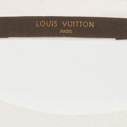Pre Owned Louis Vuitton White Geometric Print Jersey Crewneck T-Shirt XL