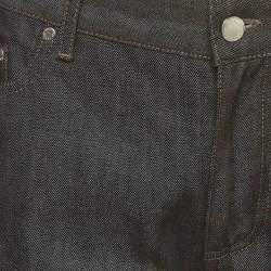 Pre Owned Louis Vuitton Black Logo Embroidered Denim Jeans M/Waist 34" 
