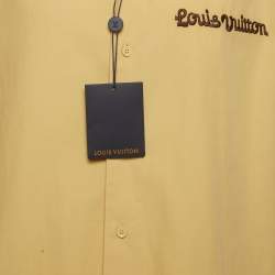 Pre Owned Louis Vuitton x Tyler The Creator Beige Embroidered Cotton Bowling Shirt L