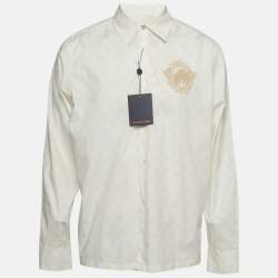 Pre Owned Louis Vuitton X Tyler Off White Monogram Cotton Long Sleeve Shirt L