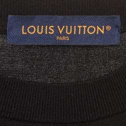 Pre Owned Louis Vuitton Black Knit Crewneck Long Sleeve Pullover S