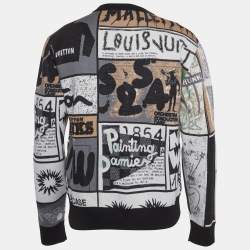 Pre Owned Louis Vuitton Multicolour Fanzine Jacquard Wool Crewneck Pullover S