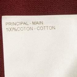 Pre Owned Louis Vuitton Burgundy Logo Patterned Knit T-Shirt S