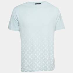 Pre Owned Louis Vuitton Blue Monogram Gradient Graphic Jersey T-Shirt L