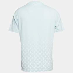 Pre Owned Louis Vuitton Blue Monogram Gradient Graphic Jersey T-Shirt L