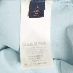 Pre Owned Louis Vuitton Blue Monogram Gradient Graphic Jersey T-Shirt L
