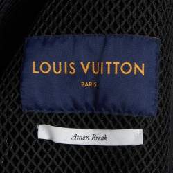 Pre Owned Louis Vuitton Black Monogram Gradient Mesh Hooded Jacket XS