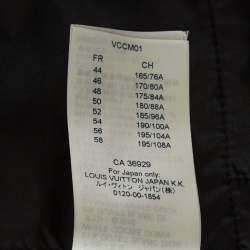 مملوكة مسبقًا Louis Vuitton Black Logo Embossed Leather Zip up Puffer Jacket S
