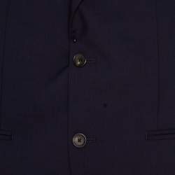 Pre Owned Louis Vuitton Uniforms Navy Blue Wool Slim Blazer XS