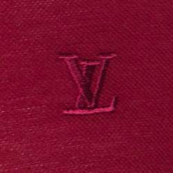 Louis Vuitton Red Cotton Honeycomb Knit Short Sleeve Polo T-Shirt S