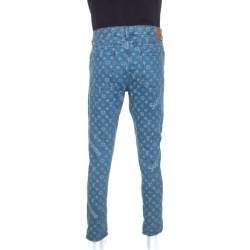 Louis Vuitton x Supreme Blue Monogram Jacquard Denim Jeans 3XL
