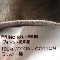 Pre Owned Louis Vuitton Grey Cotton Logo Detail T-Shirt M