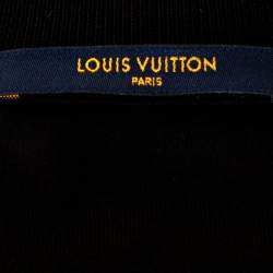 Pre Owned Louis Vuitton Black Cotton & Jacquard Velour Satellite T Shirt M 