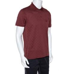 Pre Owned تي شيرت بولو لوي فيتون Pique دامييه أحمر بريك L