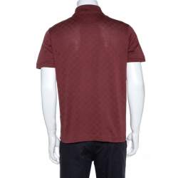 Pre Owned تي شيرت بولو لوي فيتون Pique دامييه أحمر بريك L