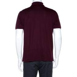Pre Owned تي شيرت بولو لوي فيتون Pique  قطن أحمر داكن L