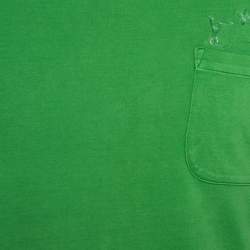 Louis Vuitton Green Cotton Monogram Detail Long Sleeve T-Shirt M