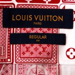 Louis Vuitton Red & White LV Cards Print Cotton Regular Fit Shirt L