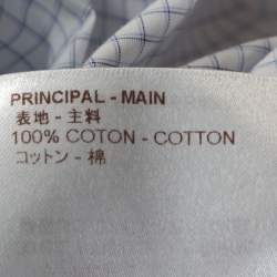 Louis Vuitton White & Blue Cotton Graph Check Shirt L