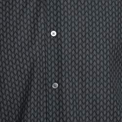 Louis Vuitton Dark Green Printed Cotton Button Front Shirt XL