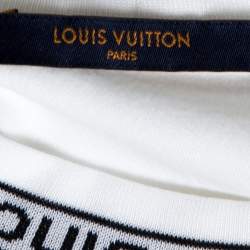 Louis Vuitton White Cotton Logo Collar Long Sleeve T-Shirt M