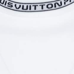 Louis Vuitton White Cotton Logo Collar Long Sleeve T-Shirt M