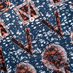 Louis Vuitton Navy Blue Printed Cotton Long Sleeve Shirt L
