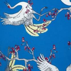 Louis Vuitton Blue Crane Print Cotton Crew Neck T-Shirt S
